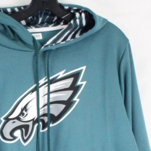 ❌SOLD❌NWT [Zubaz] Philadelphia Eagles NFL Logo Hooded Sweatshirt Men's M - Picture 3 of 12